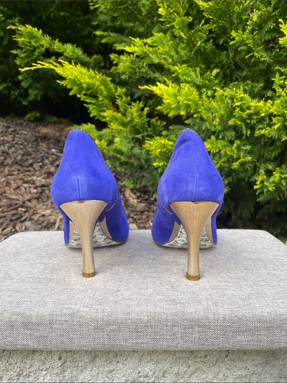 Irregular Choice Cobalt Blue Suede Leather Heels - Picture 4 of 6